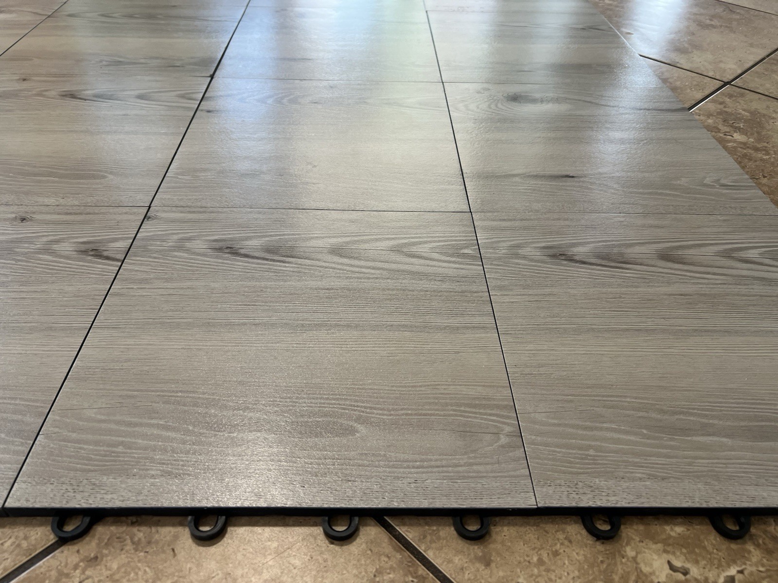 Dance Floor Tiles, Beachwood 12 x 12 in 28 Piece Interlocking Dance Flooring 7×4