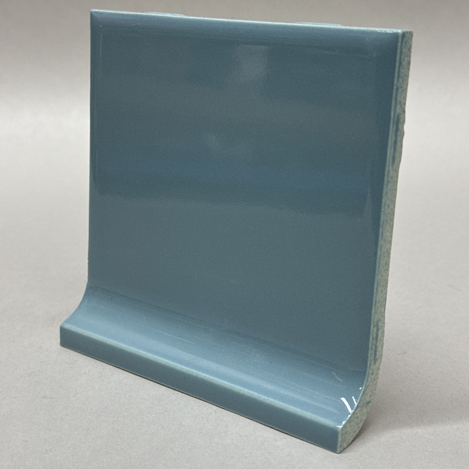 American Olean Ceramic Tile #28 Azure Blue Glossy 4 ¼” size Cove Base Curve