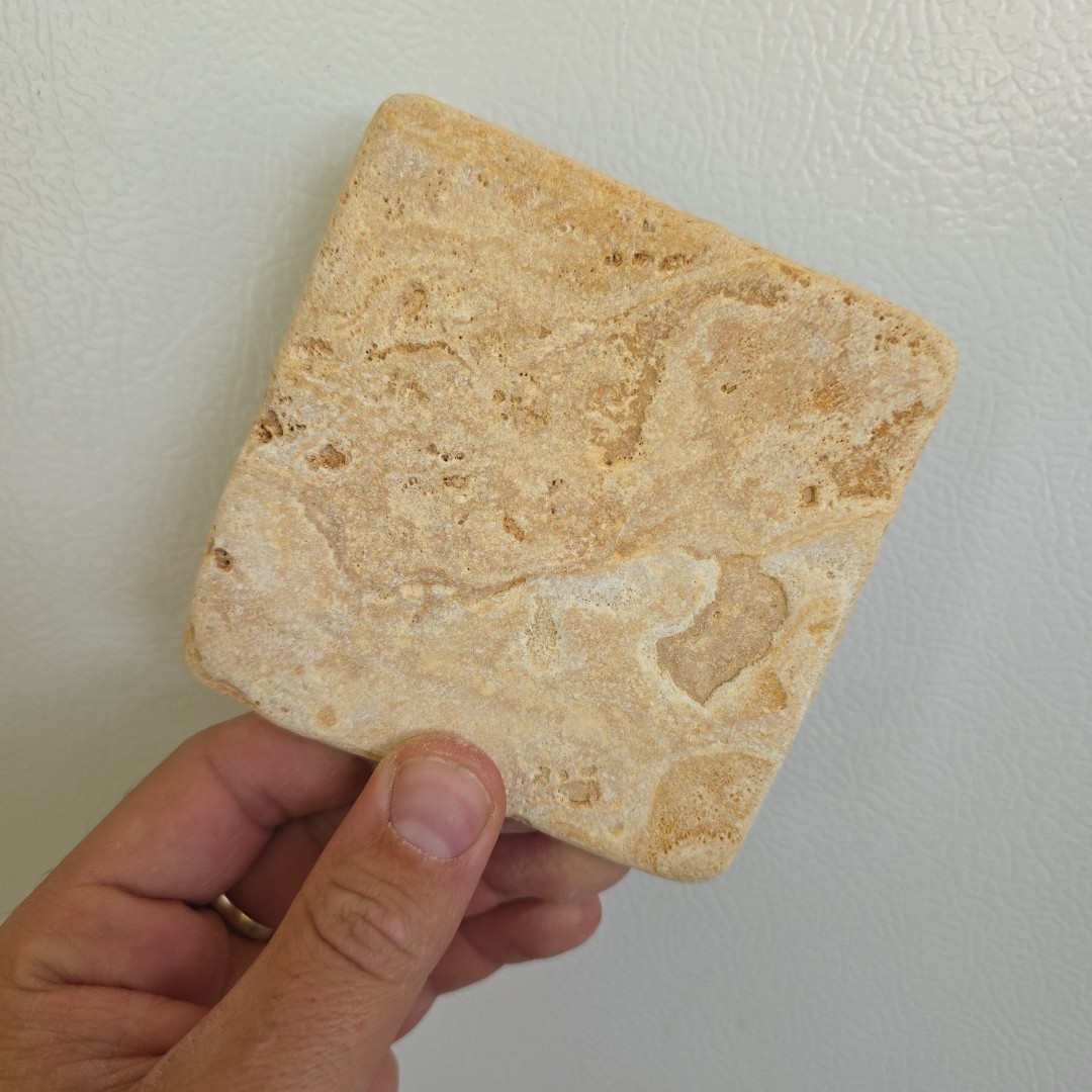 (1) Florida Tiĺe Pietra Art GIALLO Limestone 4×4 Off-White Beige Made In Turkey