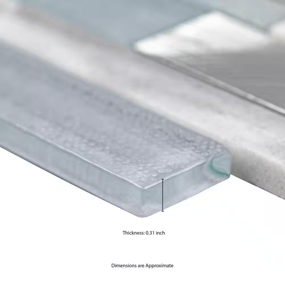 Harlow Interlocking 12 In. X 12 In. X 0.31 In. Glass/Stone/Metal Mesh-Mounted Mo