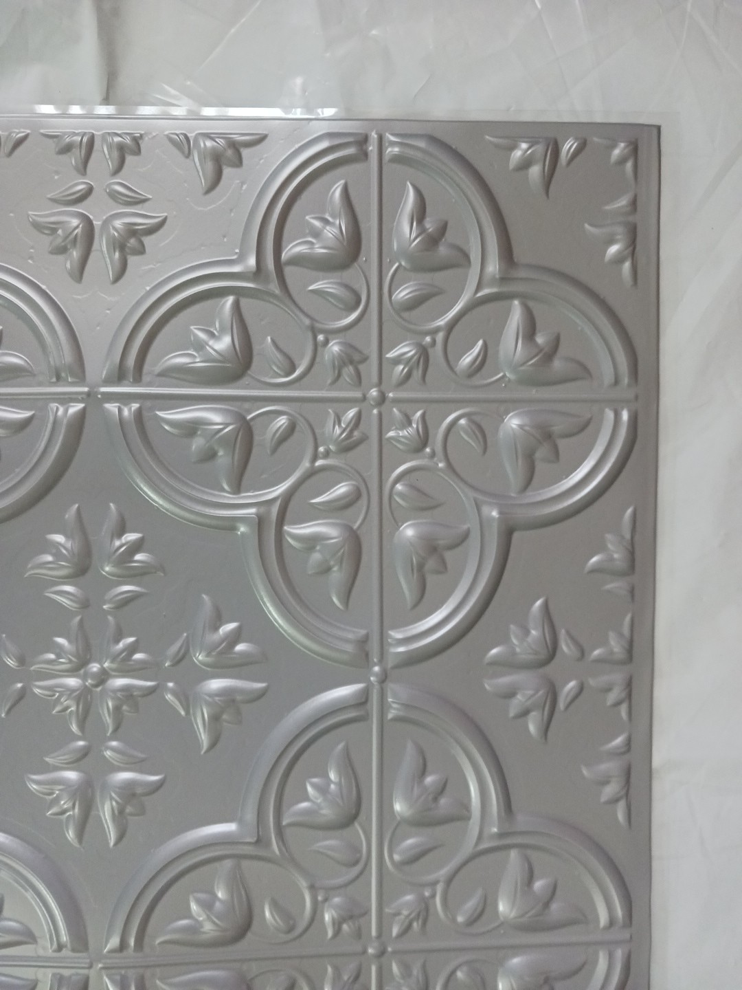 Wall Tiles lot of 10 silver gray geometric pattern back splash square 12″ x 12″