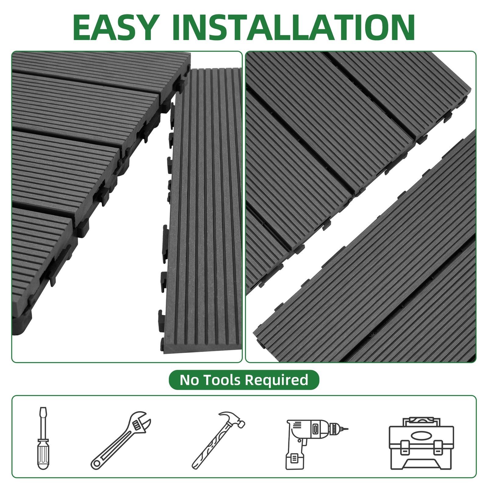 9 PCS 23.4 lb Heavy-Duty Recycled Wood-Plastic Boards, DIY Furniture Making