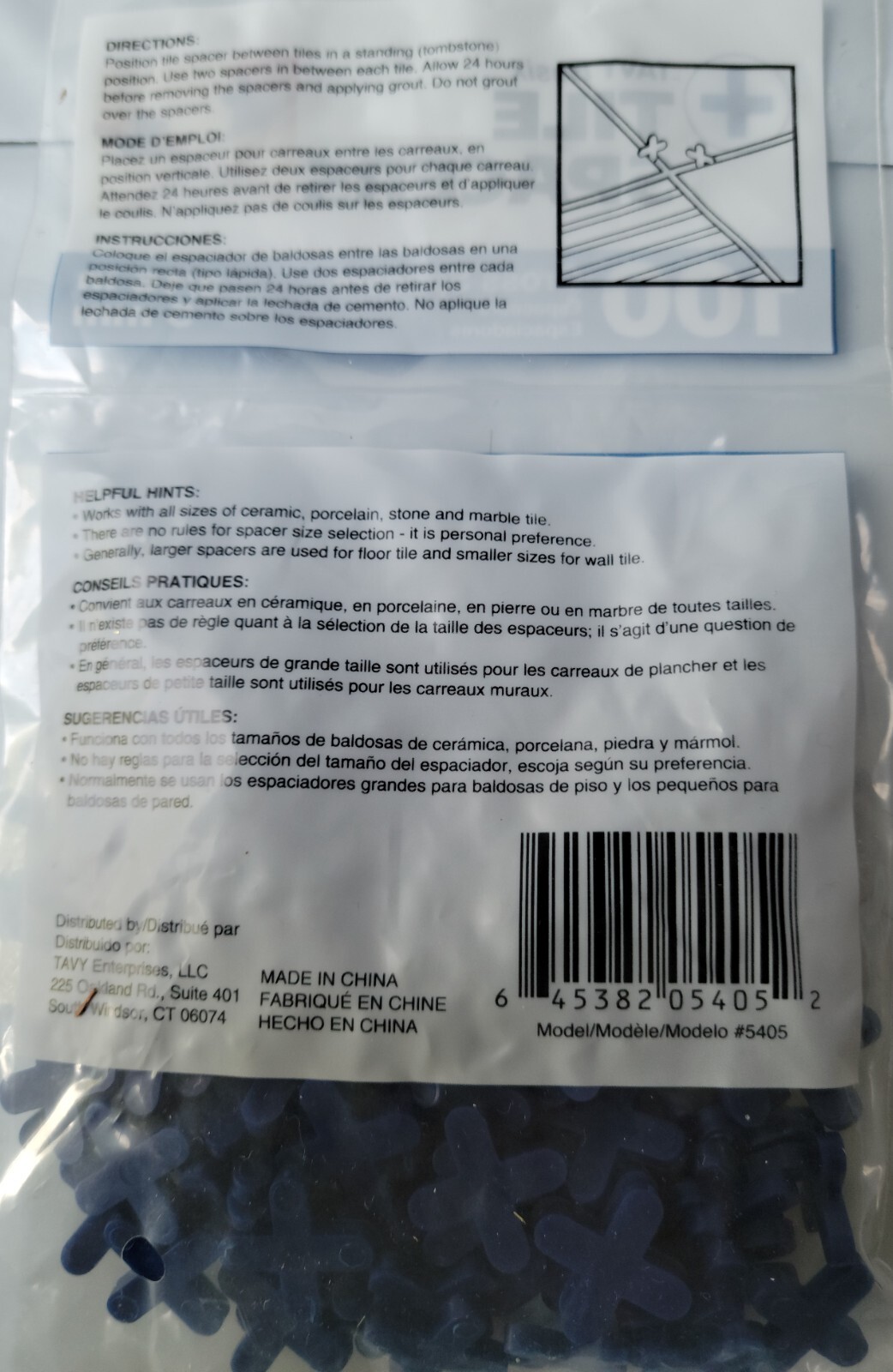 6x Tavy Basix 100 Pack Cross Tile Spacers 3/16in 5mm – Blue Total 600