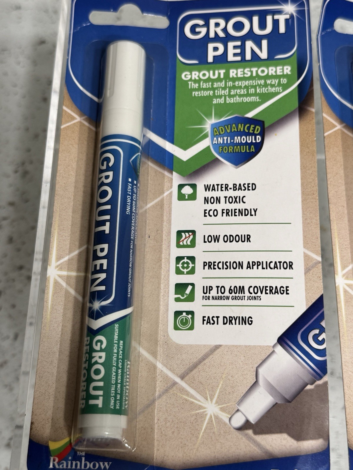 Grout Pen White Tile Paint Marker: Waterproof Tile Grout Colorant 2 Sealed Pens
