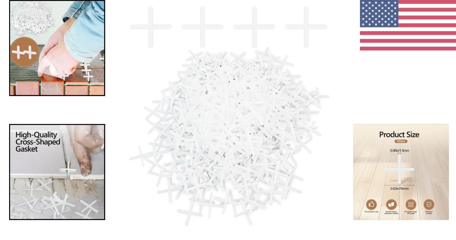 Durable Plastic Tile Leveling Clips 500Pcs – 1.5mm Spacing for Flawless Finishes