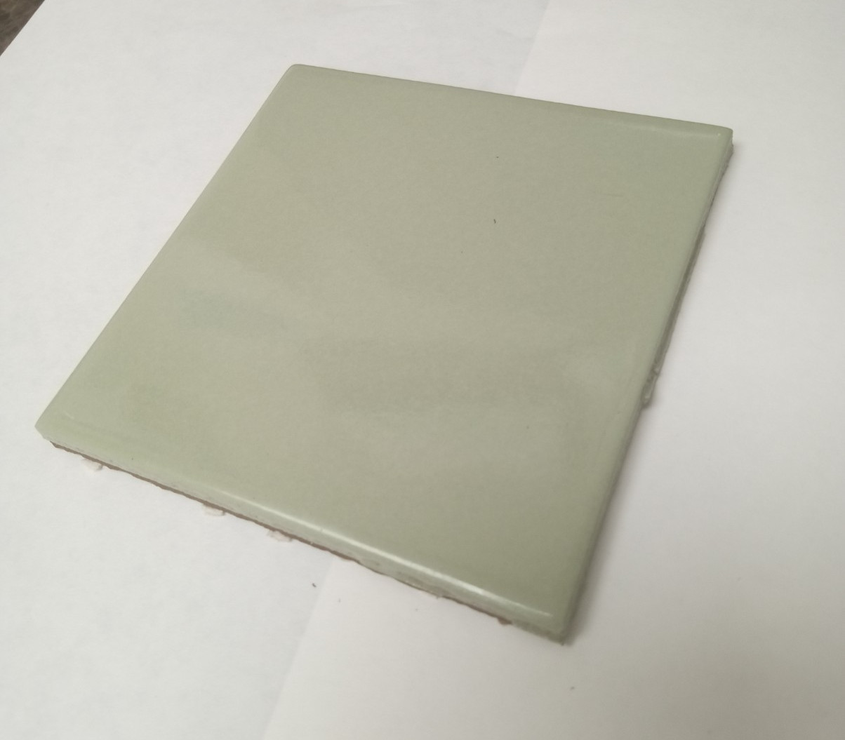 4×4 Tile Glossy Sage Square Wall Remodel Ceramic C#551-435 Sample