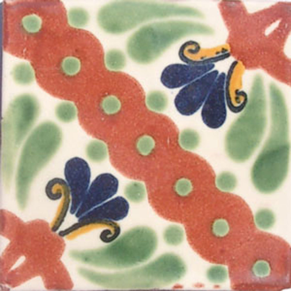 #C065) Mexican Tile sample Ceramic Handmade 4×4 inch, GET MANY AS YOU NEED !!