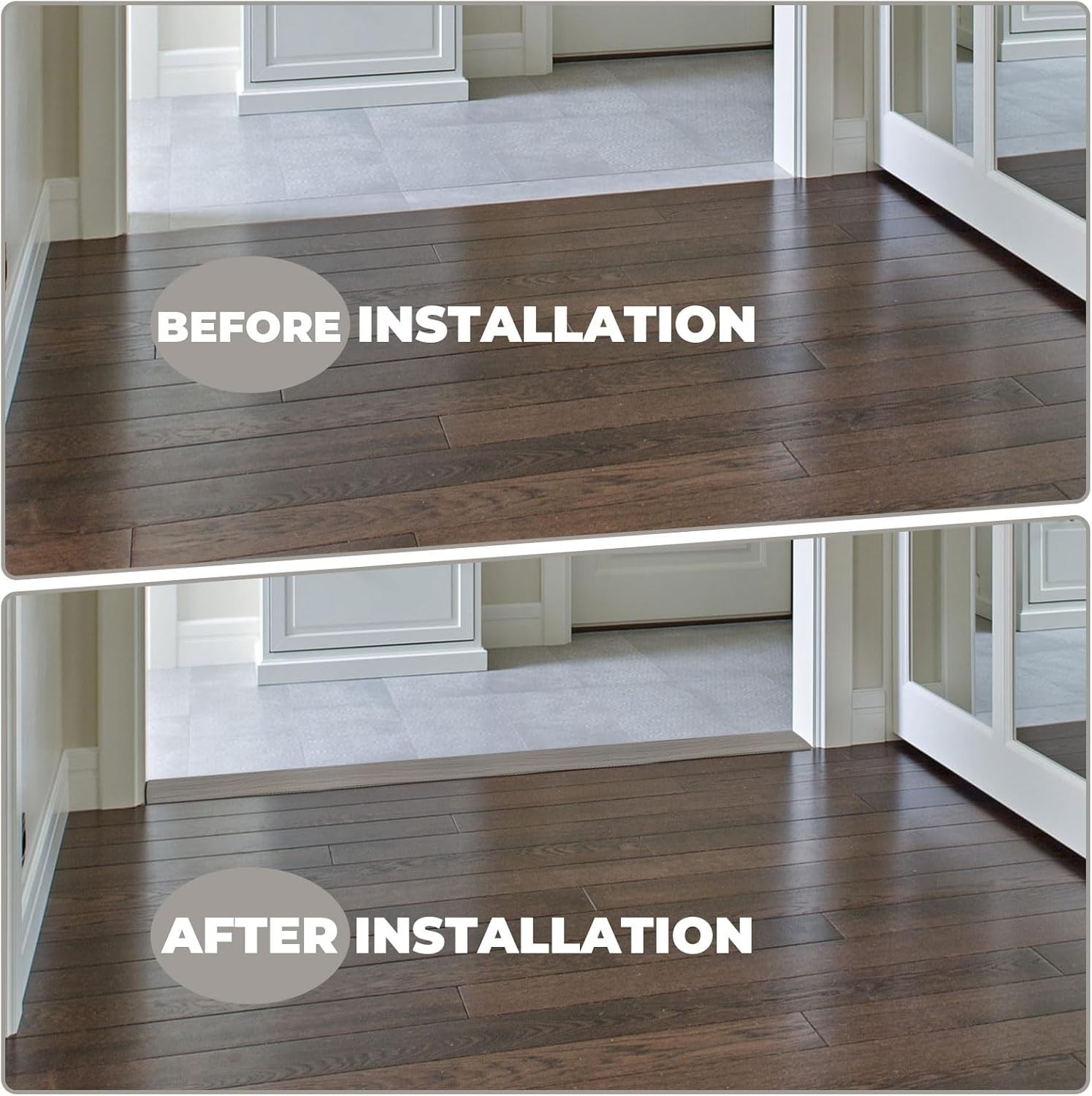 36” Transition Strip for Doorways – Stylish & Strong PVC with Wood Finish