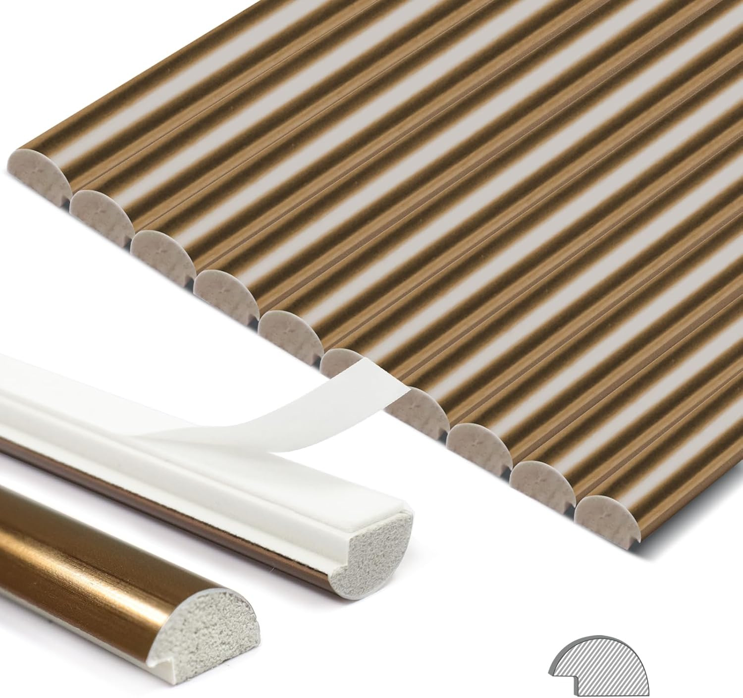 10-Pack Tile Edge Trim, 12″ Wall Molding Trim for Peel and Stick Backsplash Tile
