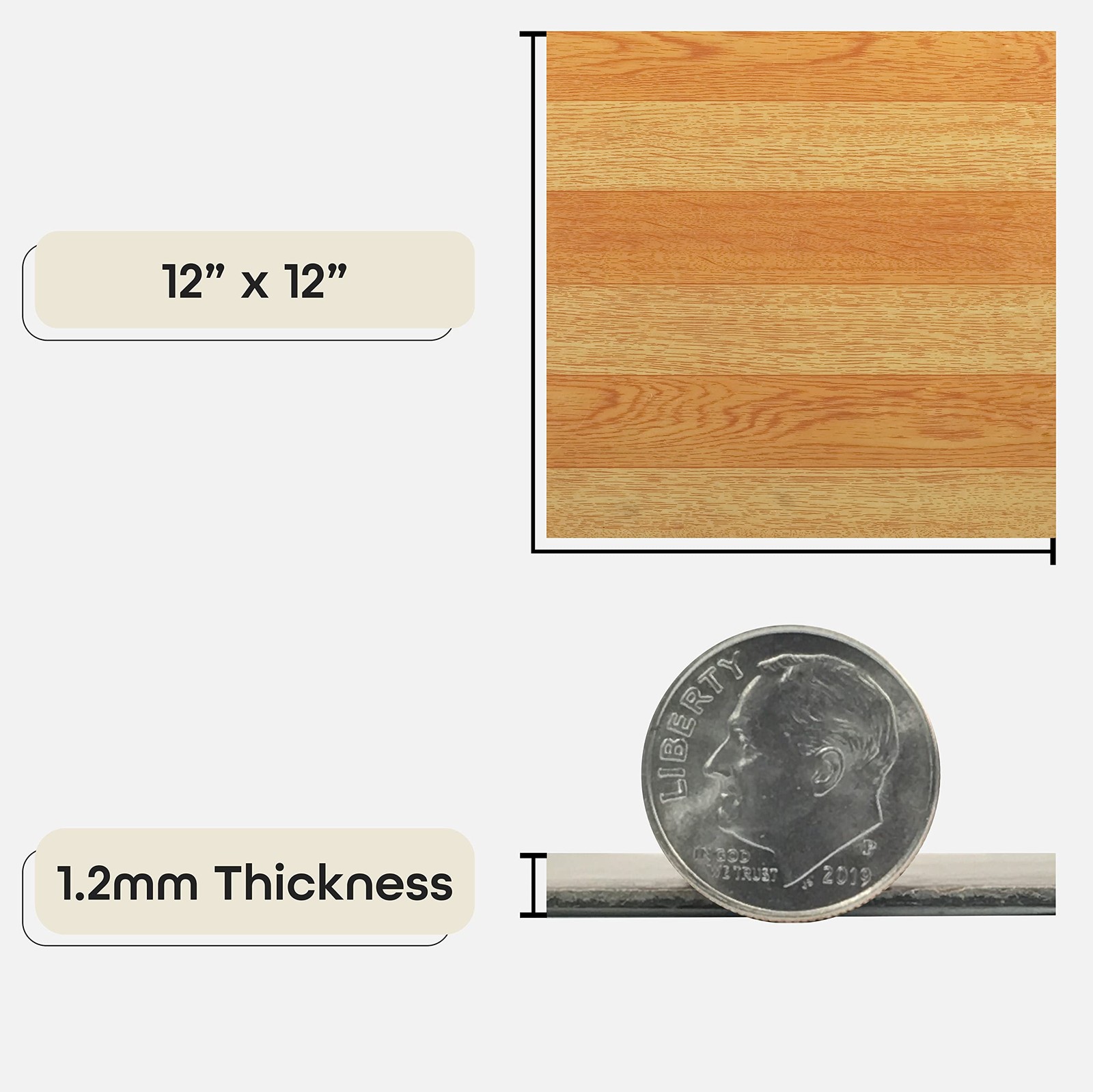 Nexus Vinyl Tile 20-Pack 12×12 Inch Basket Weave Light/Dark Oak Pattern