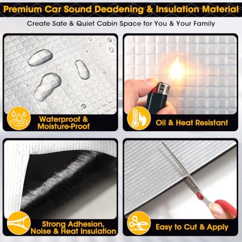 39 sqft Car Sound Deadening Mat – 158mil (4mm) 3-Layer Closed Cell Foam Sound