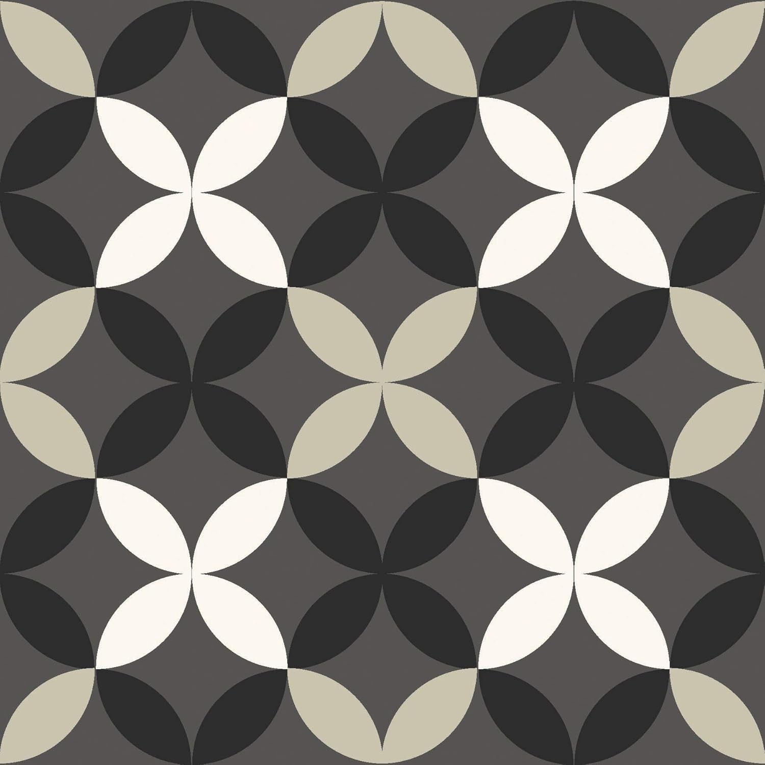 FloorPops FP3367 Arbor Peel & Stick Floor Tiles, 12″L x 12″W x 0.06″T, Black