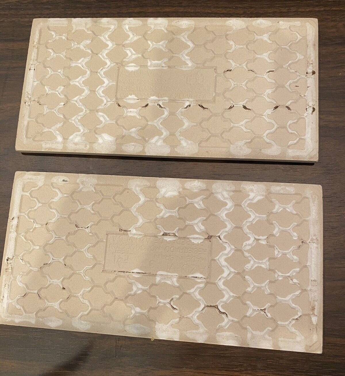 Lot of 2 Azu-vi Azuvi Spanish Ceramic Border Tiles Rose Vine 7 7/8″ x 3 15/16″