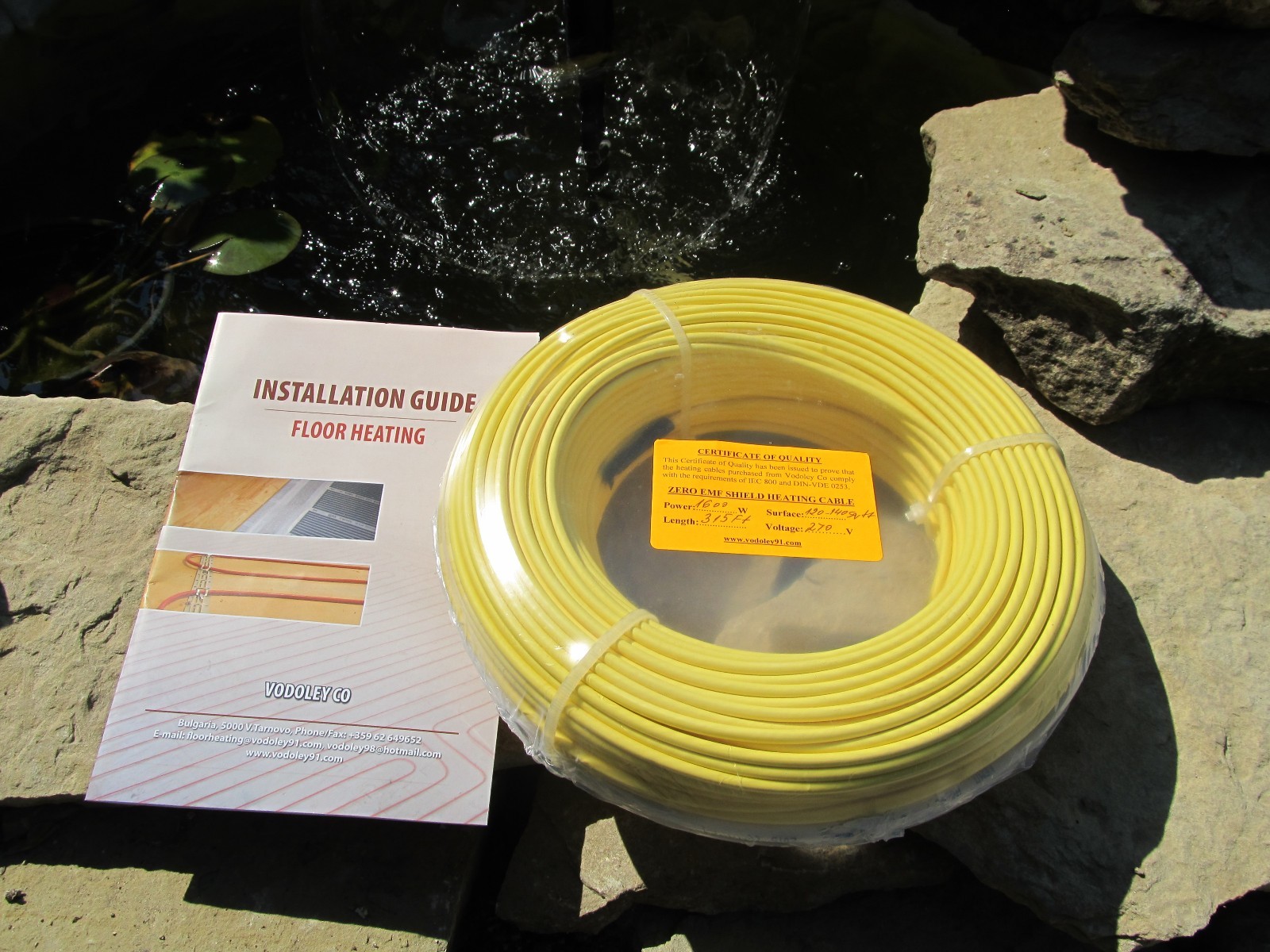 0EMF Shield ,Warm Floor Heating cable 560W for 35-45sq.ft (3-4 sq m) 120V/240V