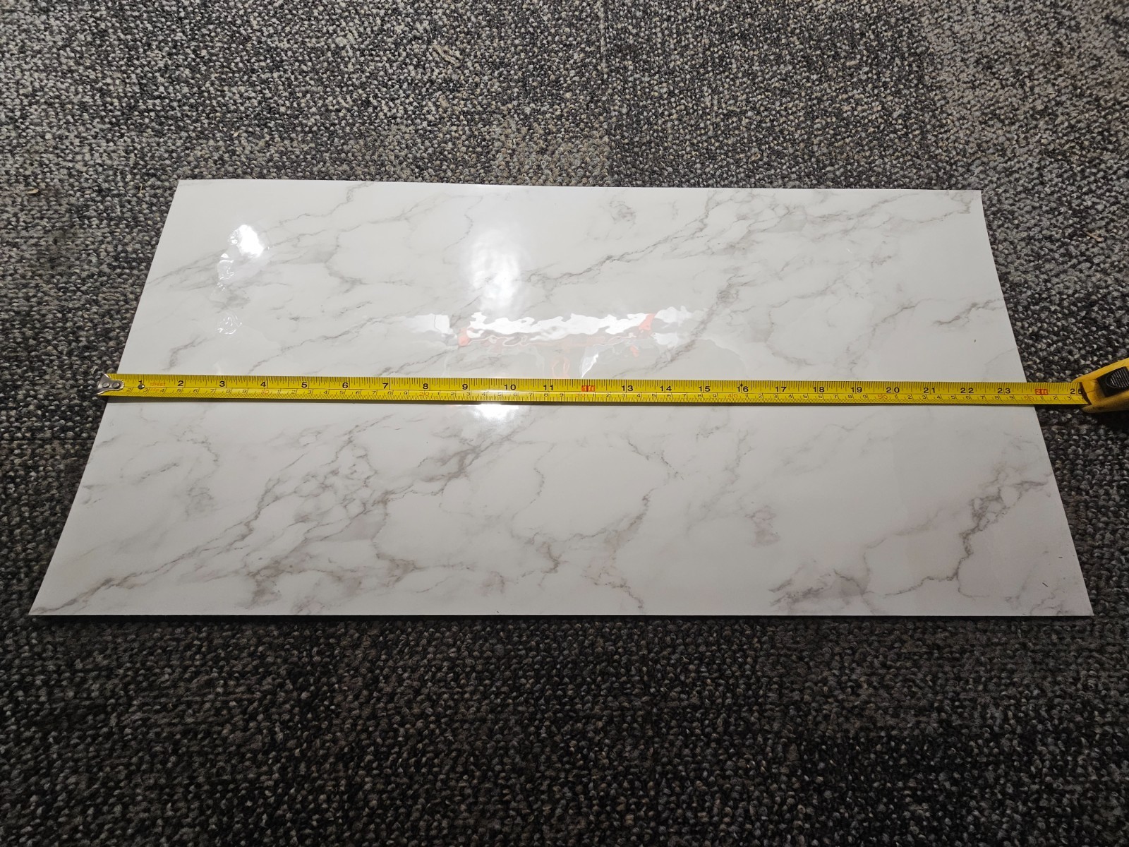 (QTY 20) Vinyl Floor Peel & Stick Tiles 12 X 24″ White Marble For Kitchen Floor