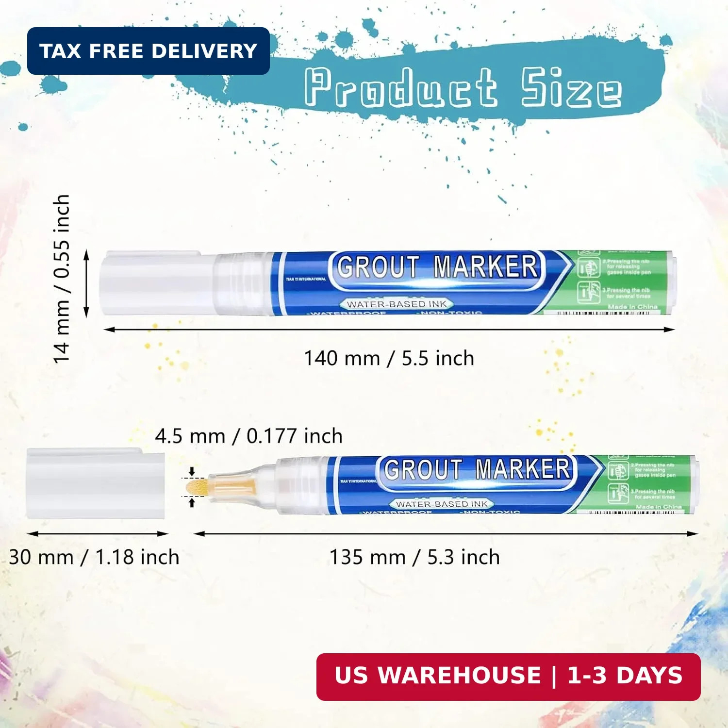 Zonon Grout Wall Pen Tile Paint Markers Grout Repair Sealer Pen for Bathrooms Ki
