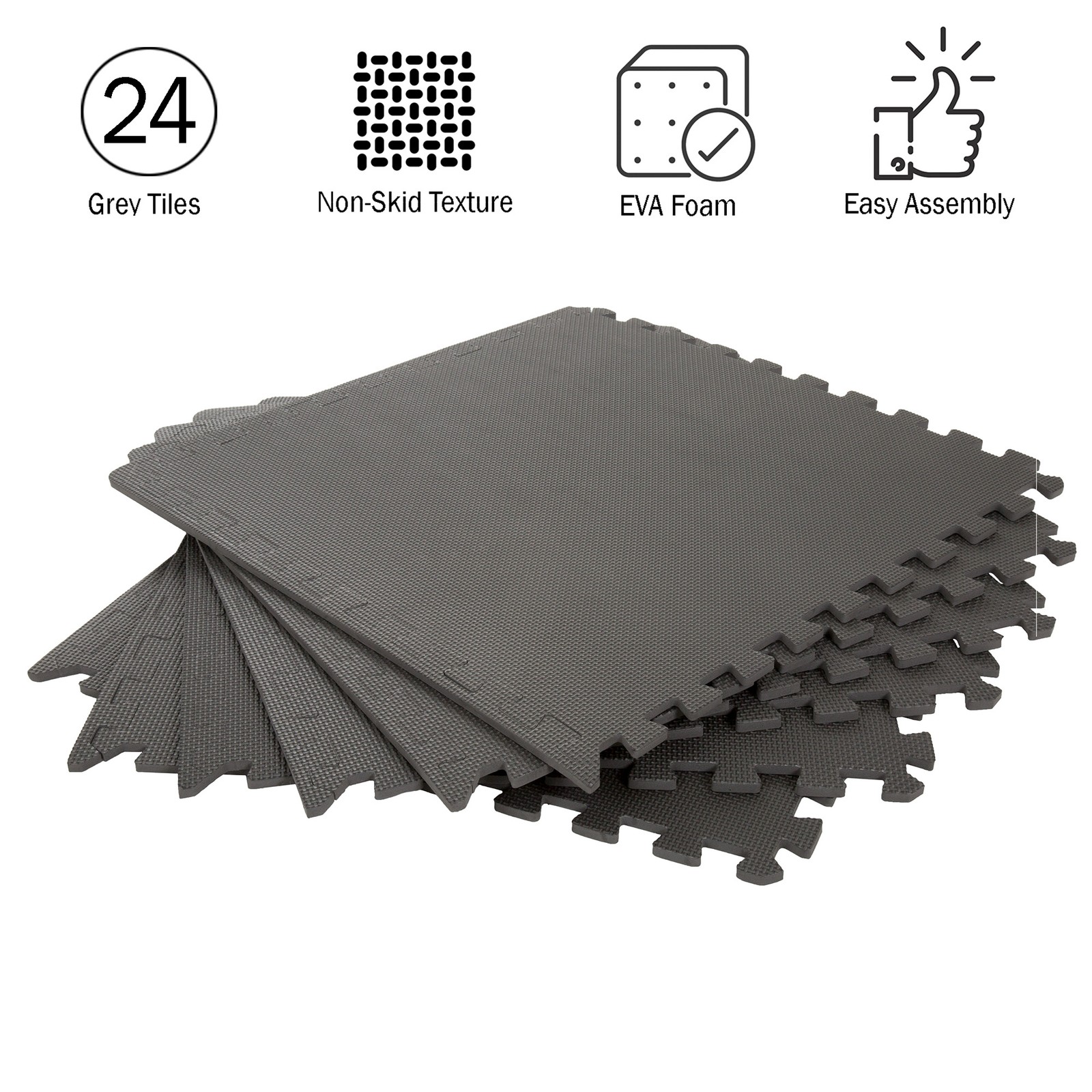 Exercise Floor Mats 2′ x 2′ 6 Pc Cushion for Garage Basement