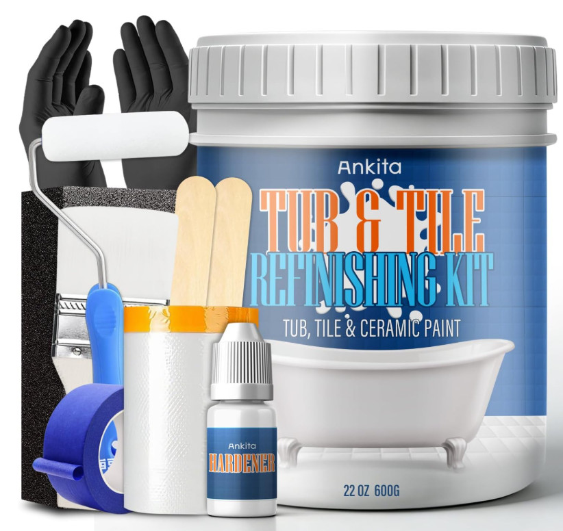 Specialty Tub and Tile Paint, Water-Based Tub and Tile Refinishing Kit with Tool