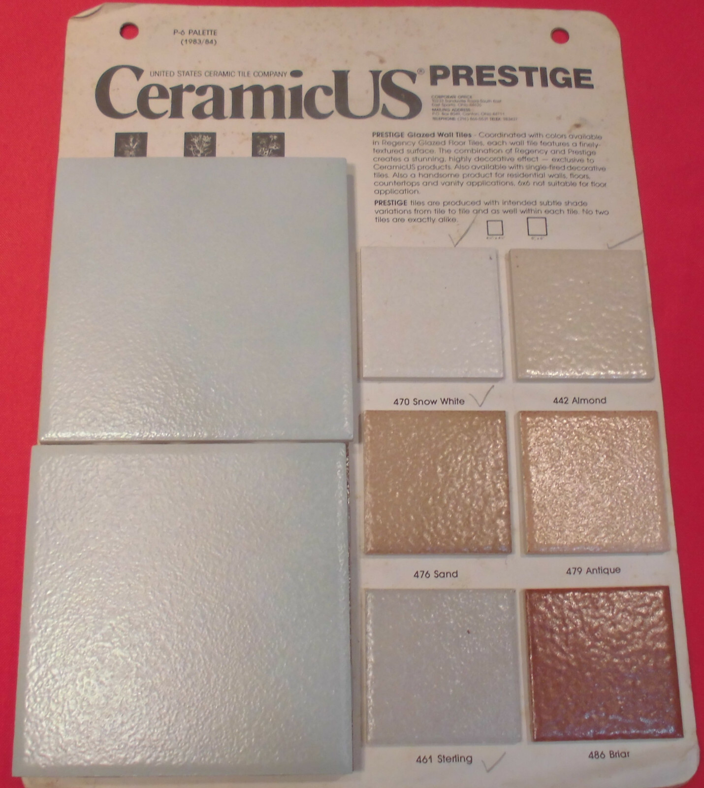 5 pcs. *Gray-Blue* Ceramic Tiles 4-1/4″ Crystal Glazed – Prestige, New Stock