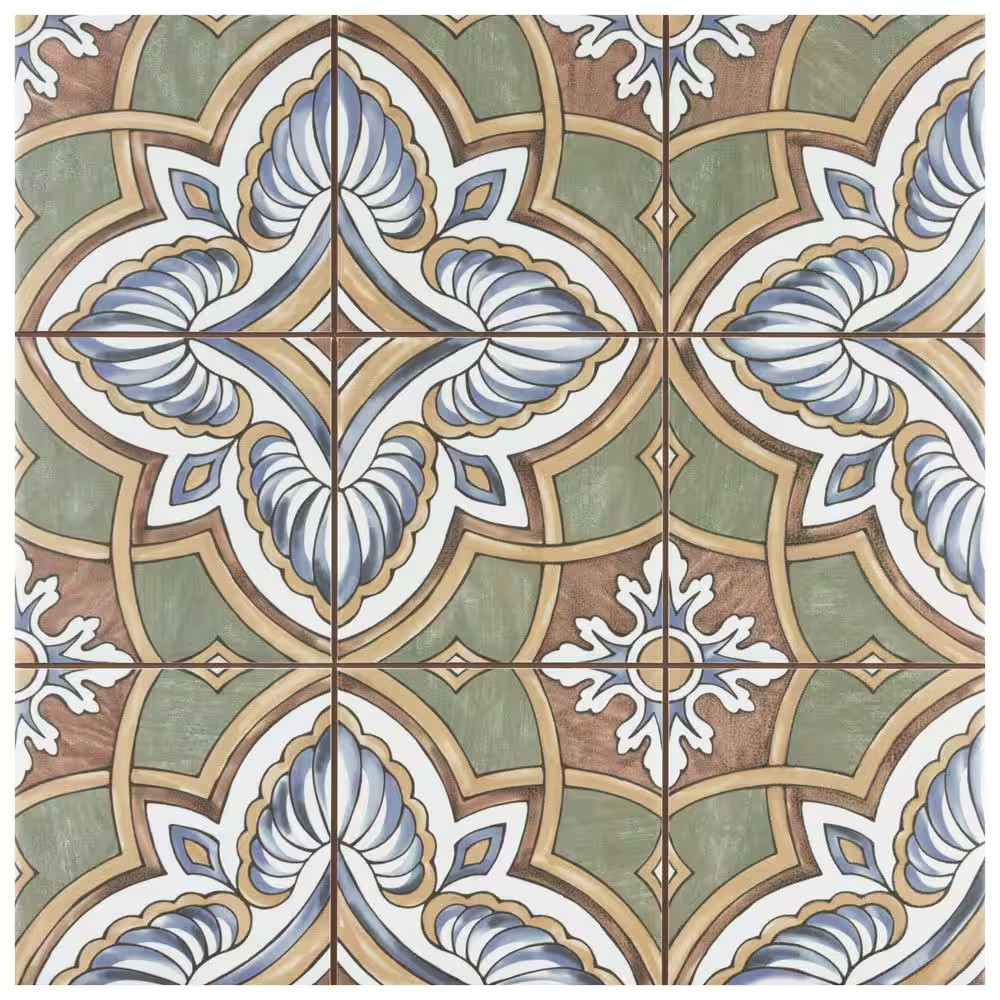 Harmonia Grove Green 13 In. X 13 In. Ceramic Floor and Wall Tile (12.0 Sq. Ft./C