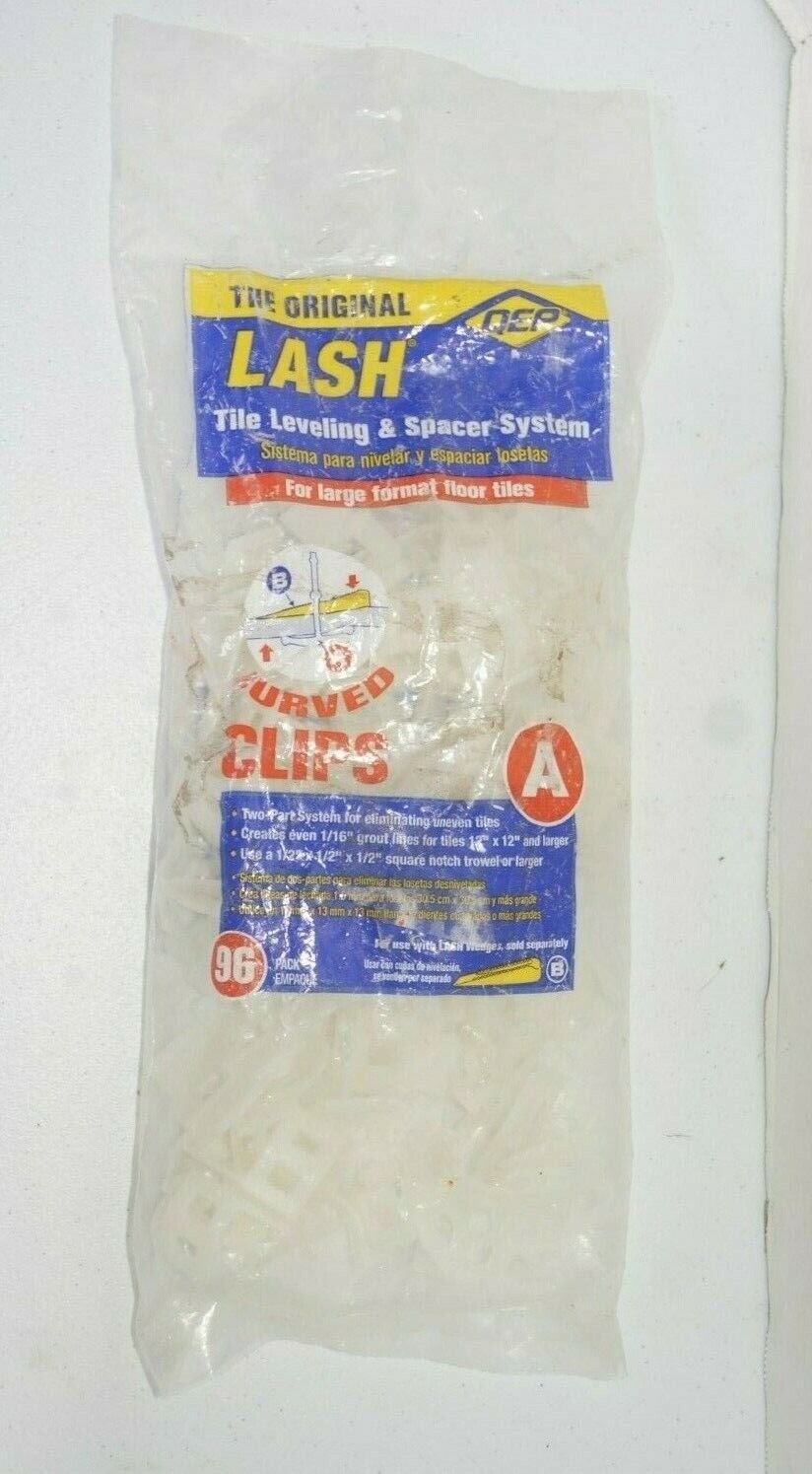 QEP Lash Tile Leveling & Spacer System CURVED Clips A 96 Pack Plastic 99722Q