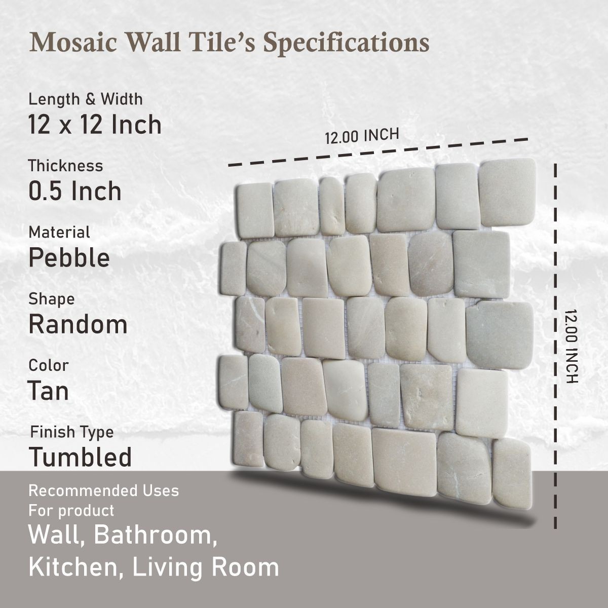 Canine Tan Natural Stone Mosaic Wall & Floor Tile ($16.8/SqFt)
