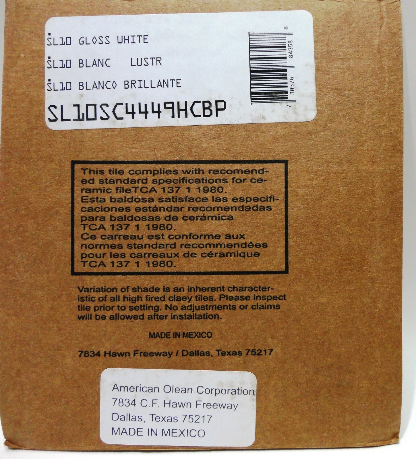8-American Olean Starting Line Ceramic Bullnose 4.25 x 4.25 (843588)White Gloss