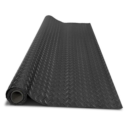 Black Garage Floor Mat – 2.8mm Thickened Flooring Roll for Under 4x6FT