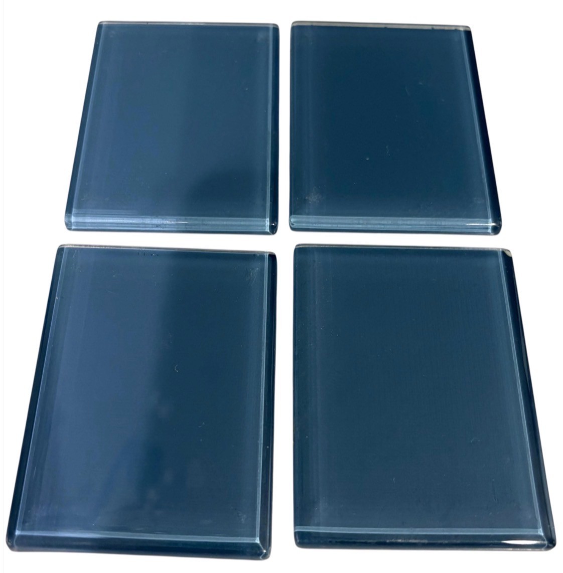 4 Tiles Nautical Blue Glass Tile 3”x3”Great For Restoration and/or Craft Project
