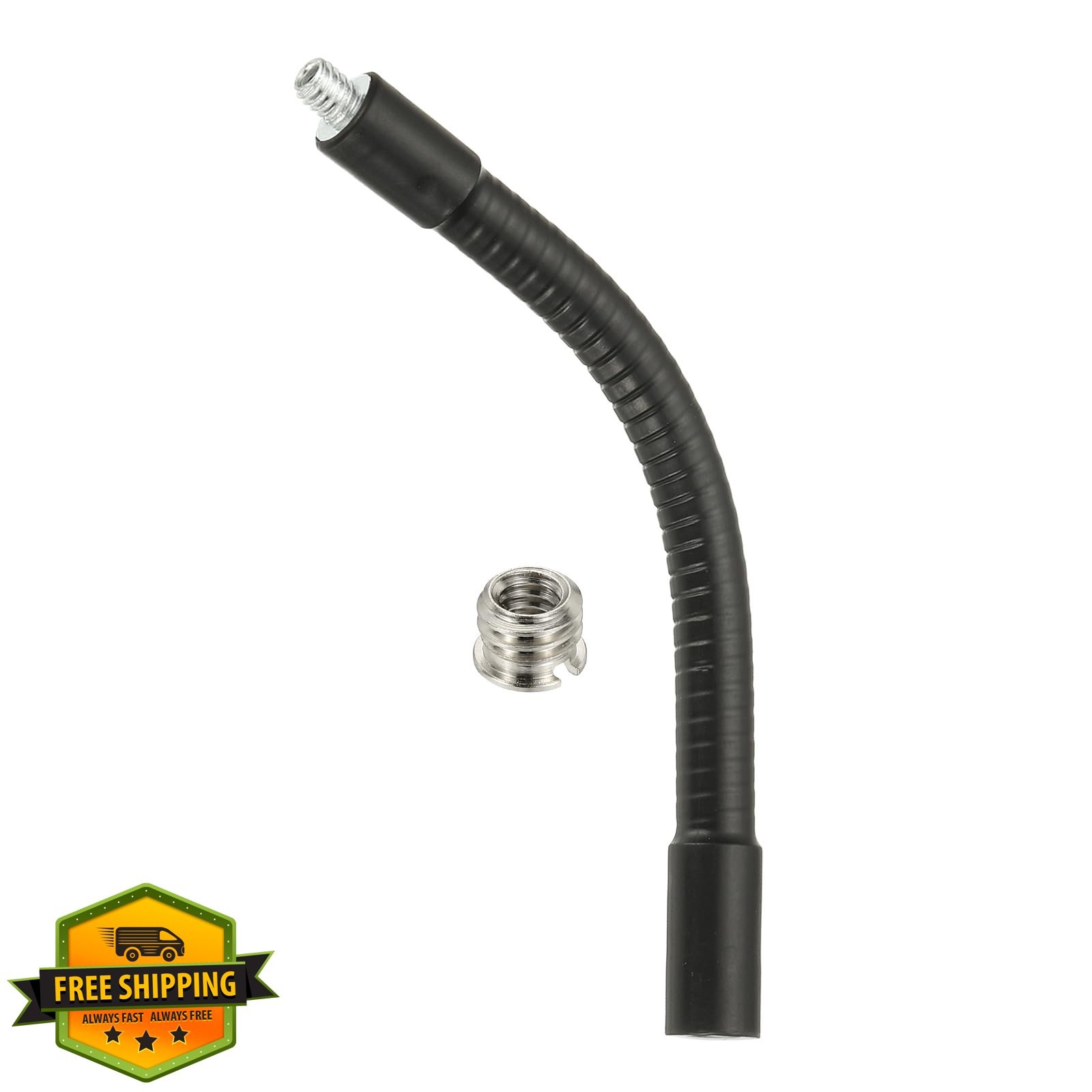 PATIKIL 6″ Metal Gooseneck Extension Hose, 1/4″-20 Thread, Black