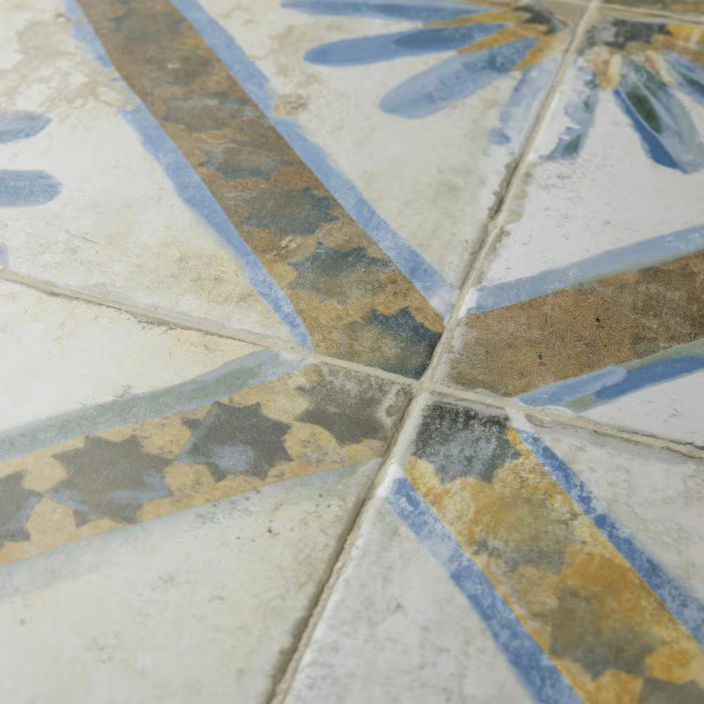 Kings Marrakech Blue 17-5/8 In. X 17-5/8 In. Ceramic Floor and Wall Tile (10.95