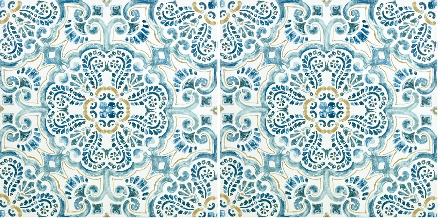 Water-Resistant Blue Vinyl Floor Tiles – 12×12 – 2 Pack