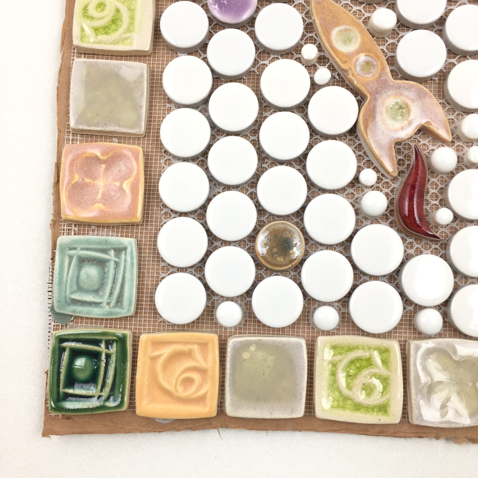 Handmade Tile Mosaic Panel Backsplash 1/4″ Thick, 11.5″ x 14″ Mounted On Mesh