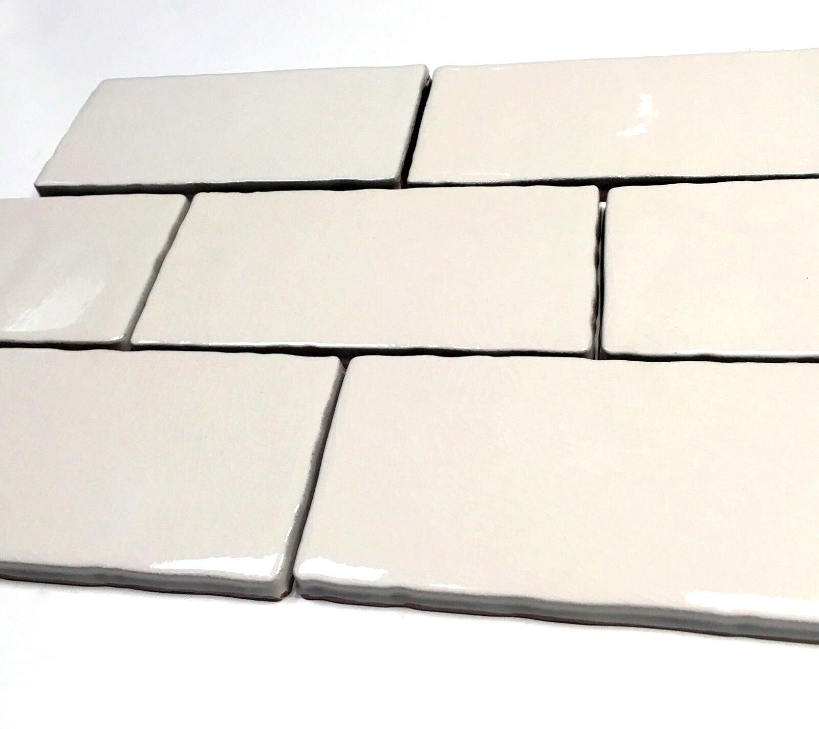 3×6 Biscuit Crackled Glaze Ceramic Tile, Wall Backsplash Kitchen (BOX OF 11 SF)