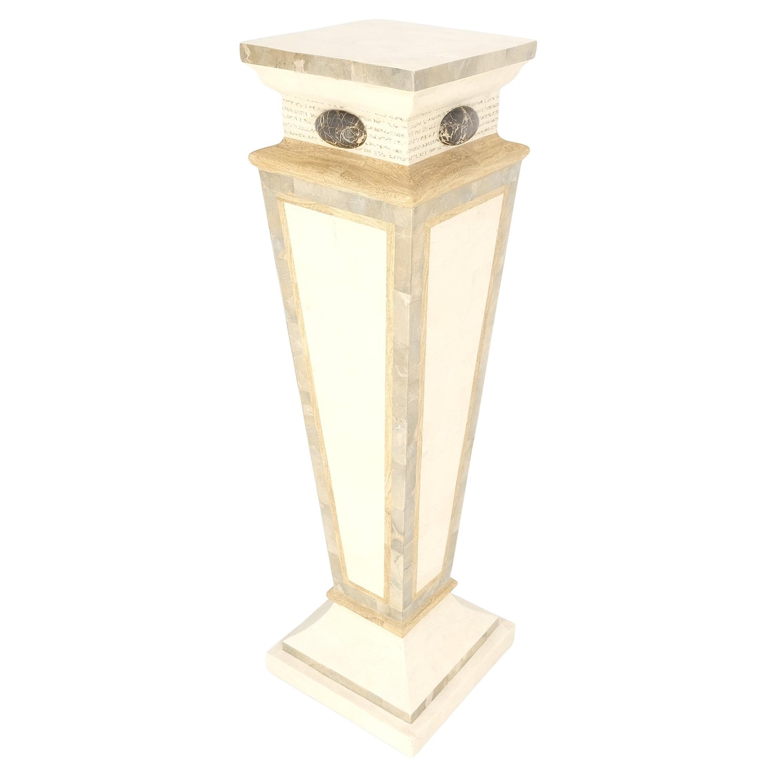 Reversed Obelisk Shape Tapered Square Marble Veneer Tiles Pedestal MINT!