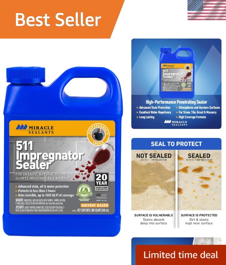 SCS Certified 511 Impregnator Sealer Quart – Invisible Moisture Shield for Grout