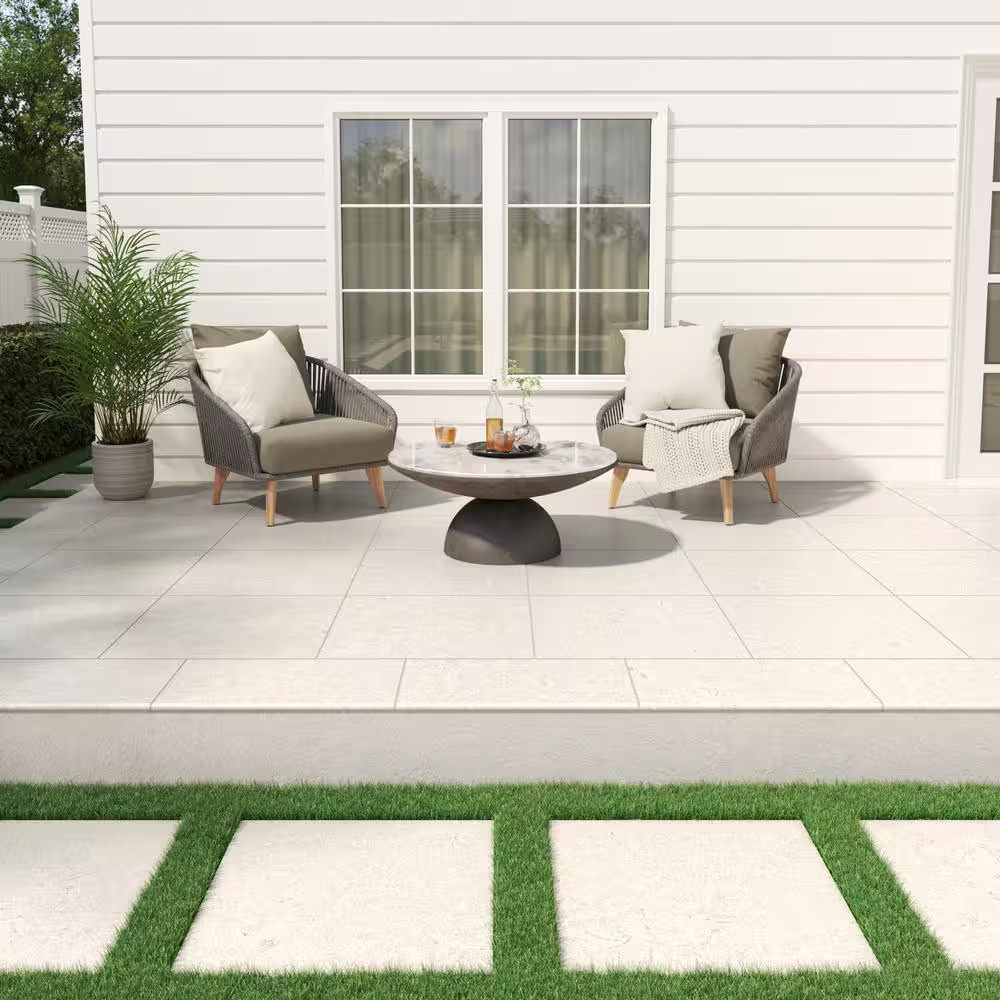 Living Style Pearl 2 Cm. X 24 In. X 24 In. Matte Porcelain Stone Look Paver (8 S