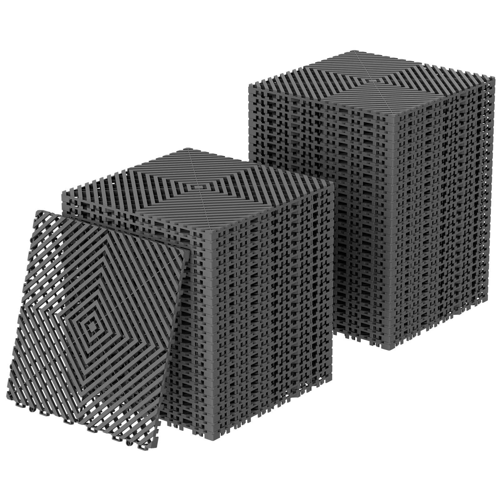 24/36/50 Pcs 12″x12″ Interlocking Garage Floor Tiles Vented Water Drainage