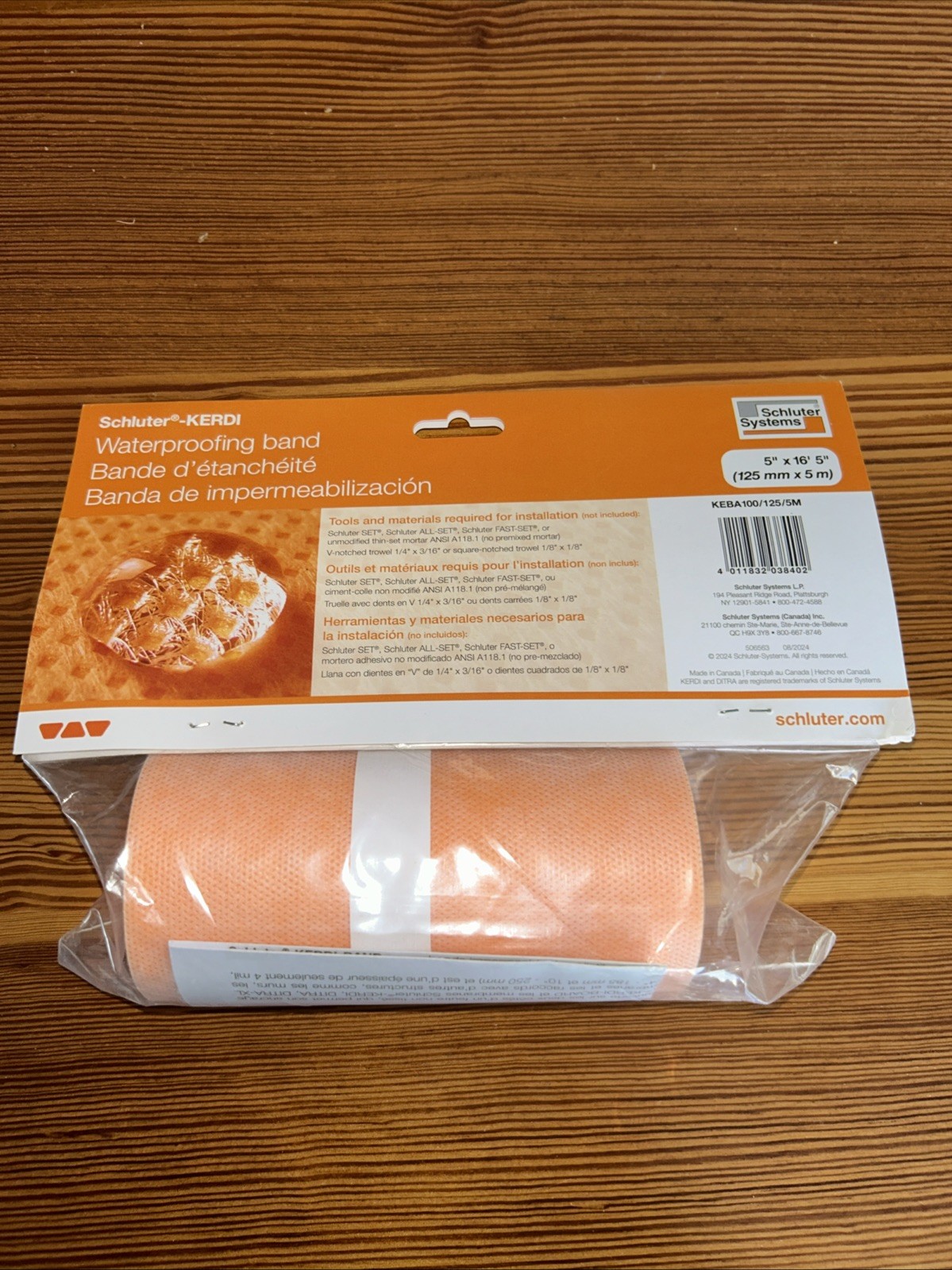 NEW Schluter Kerdi Waterproofing Band Germany 5”x16’5” in Package