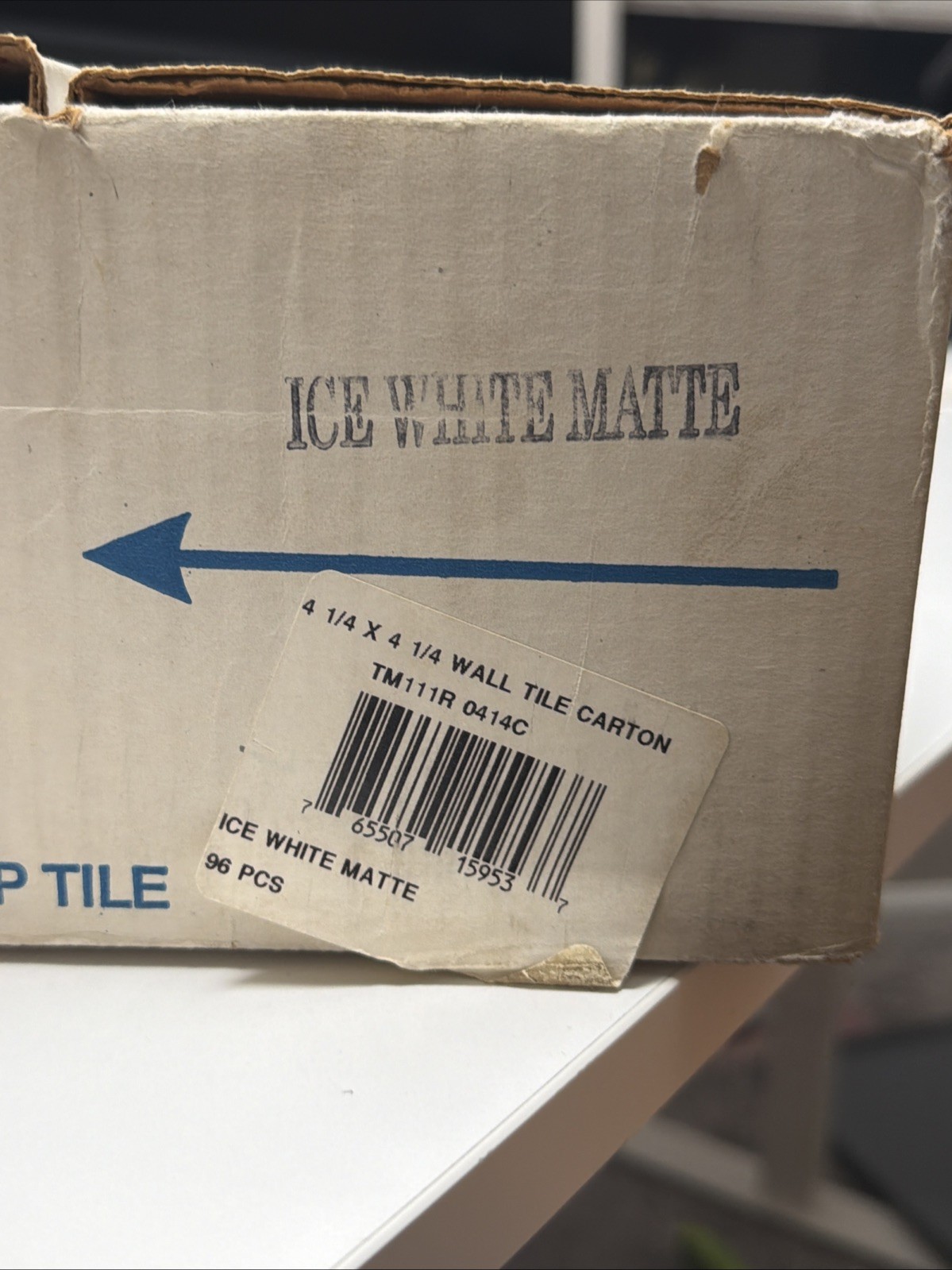 Vintage Tile Huntington Pacific Regal-Tile ICE WHITE MATTE NOS 4-1/4″ TM111R