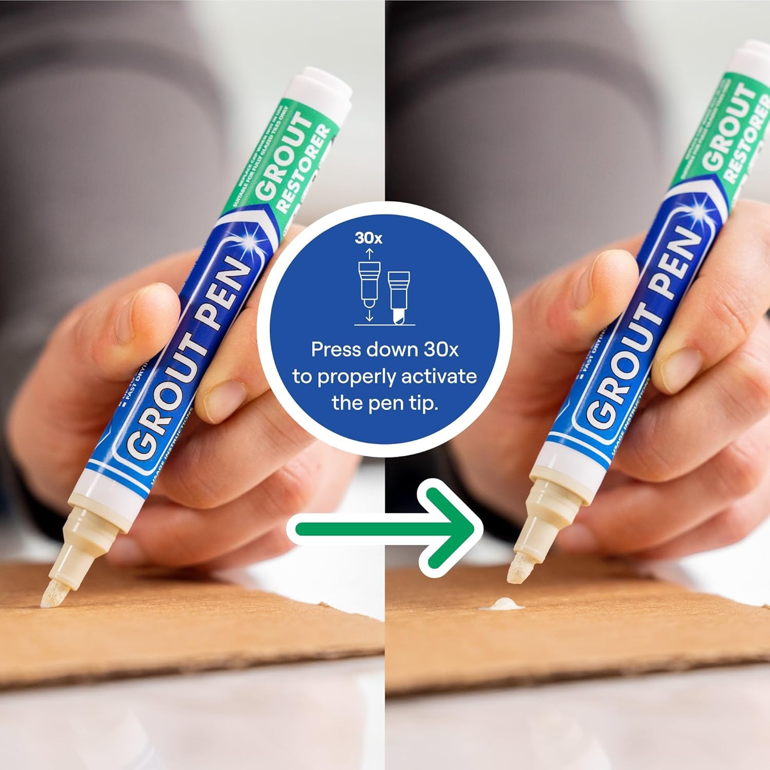 Grout Pen Ivory Tile Grout Paint Marker Restorer – Narrow 5mm Tip (7mL) | Waterp
