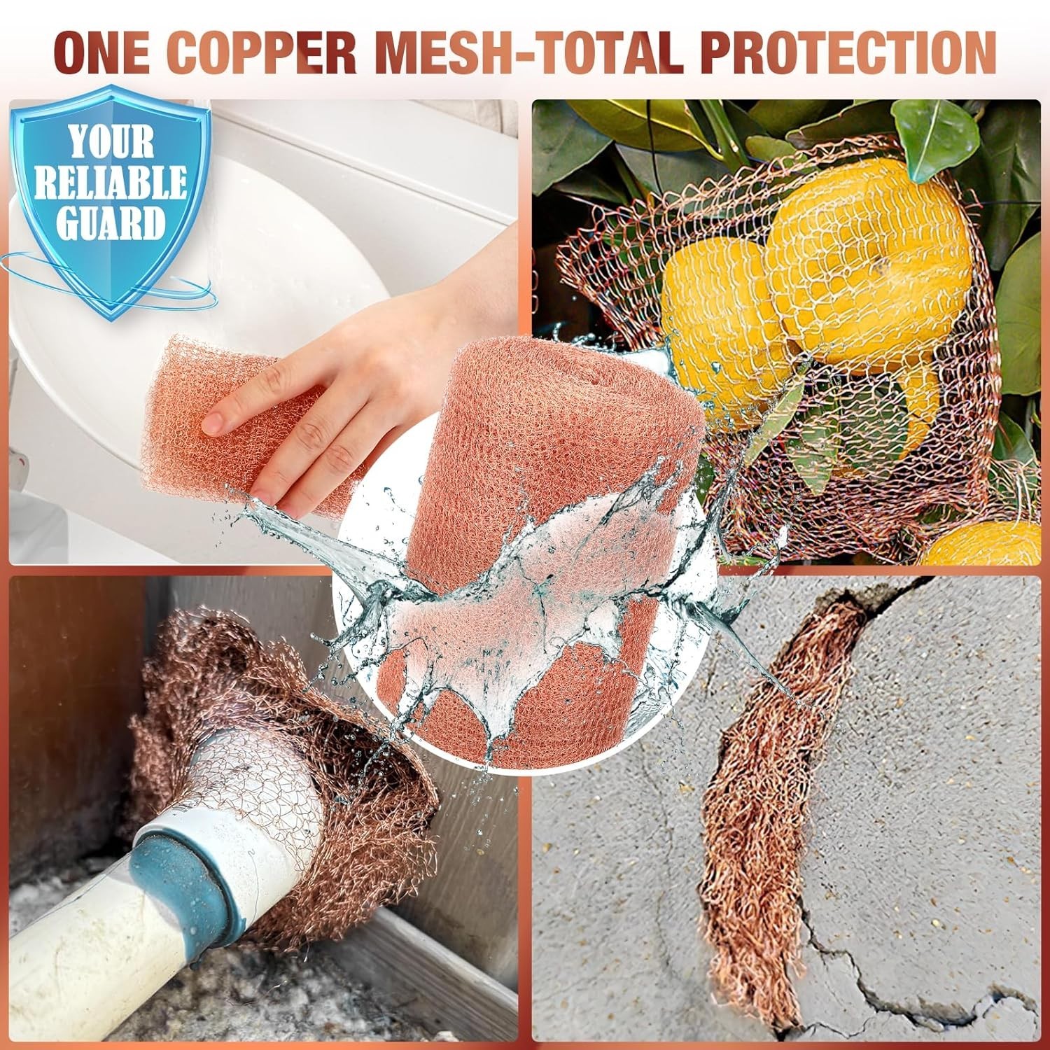 Copper Mesh Roll 5″ x40FT – 100% Pure – Rustproof Rodent, Copper Wool Garden …