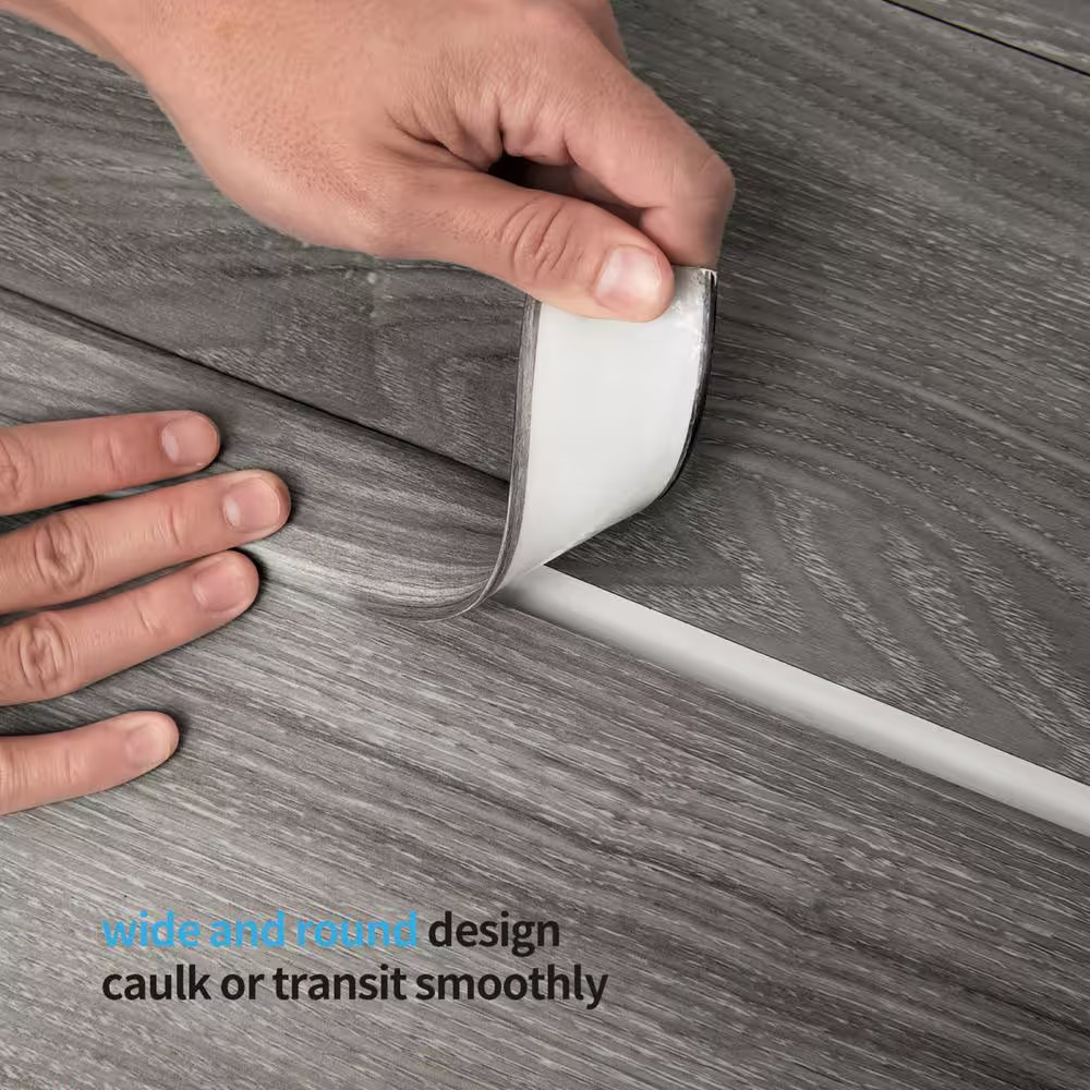 Gray 1.57 in. x 120 in. Self Adhesive Vinyl Transition Strip for Joining Floor