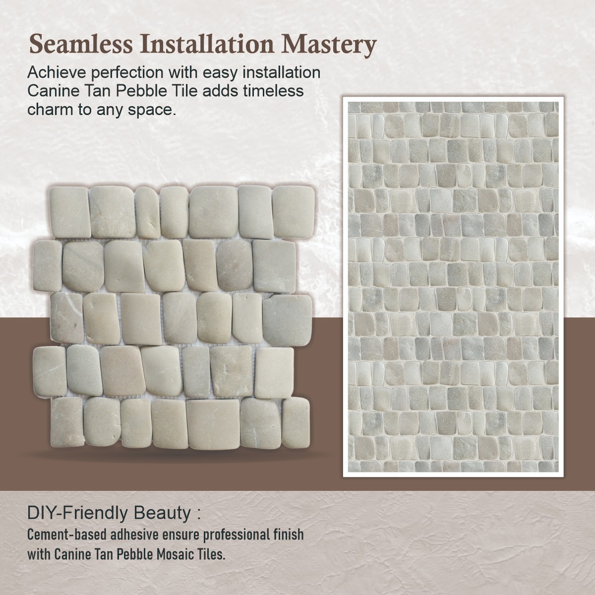 Canine Tan Natural Stone Mosaic Wall & Floor Tile ($16.8/SqFt)