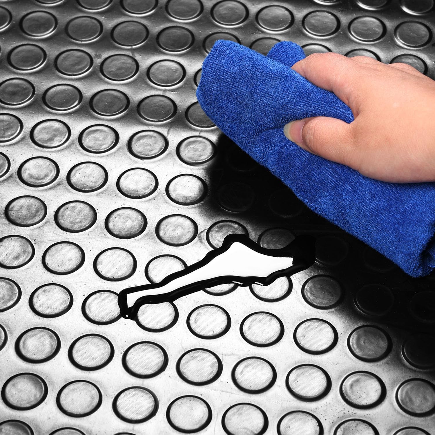 ZERITO Heavy Duty Coin-Grip Rubber Flooring Roll 4×6 FT, Multi-Purpose Waterproo