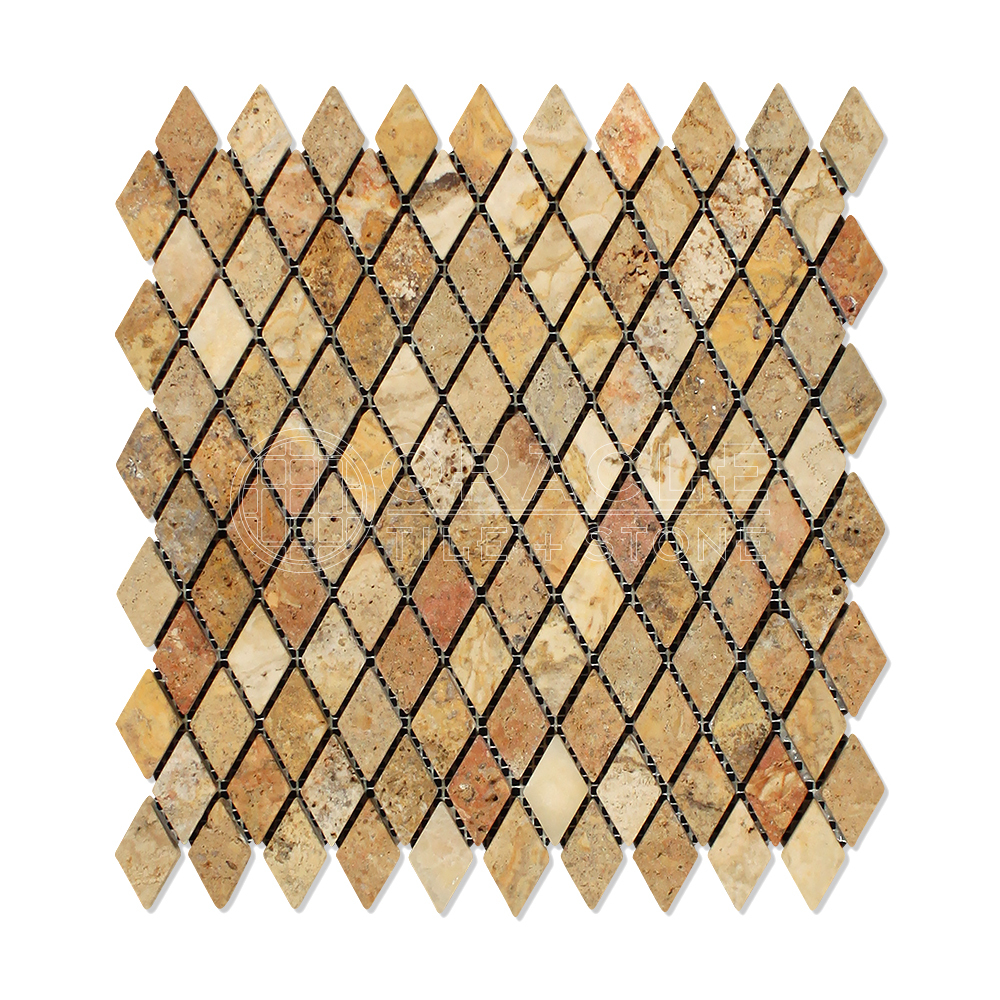 Scabos Travertine Diamond Mosaic Tile