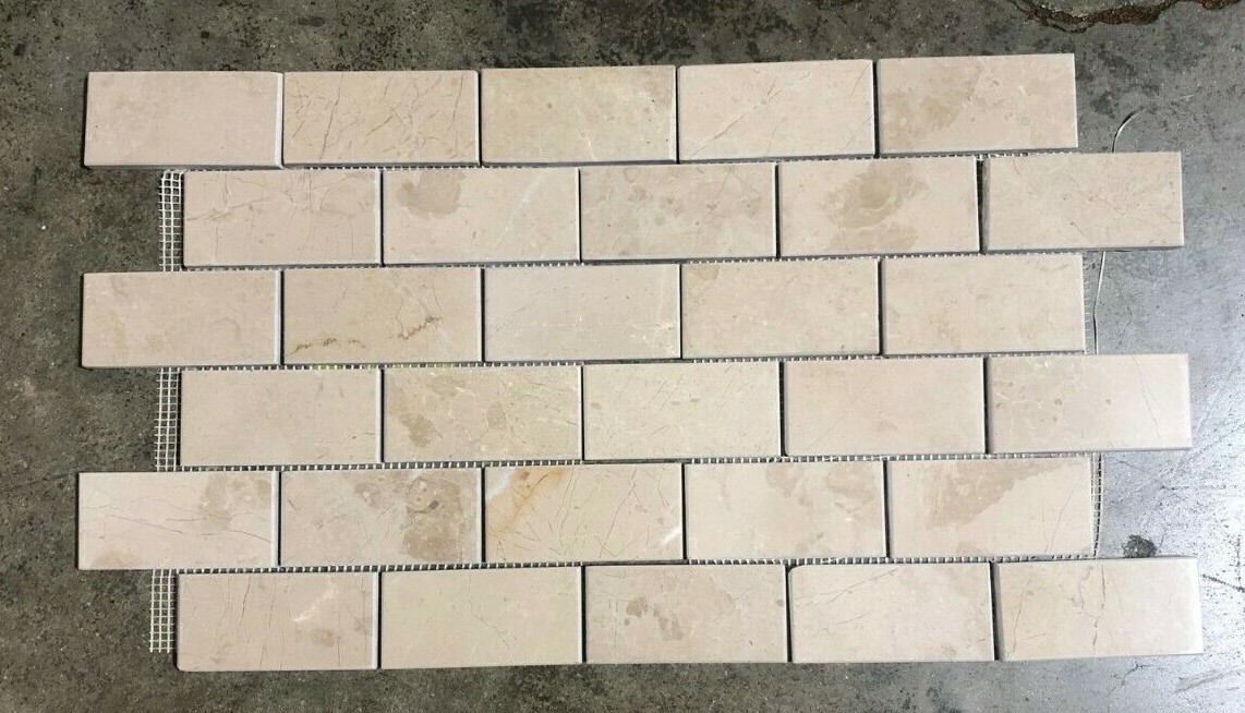 Tile Creamy Marble Subway Remodel Backsplash 2×4 (10 Square Feet) T-45