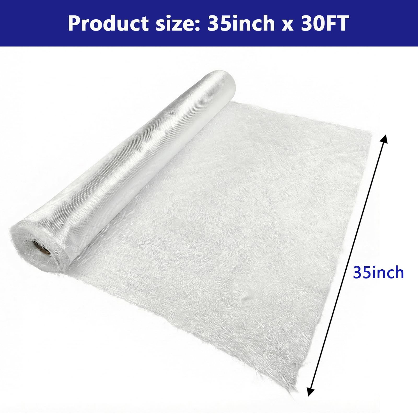 1708 Biaxial Fiberglass Cloth 35″ x 10 Yards (30 ft) 35” x 30ft, Silver