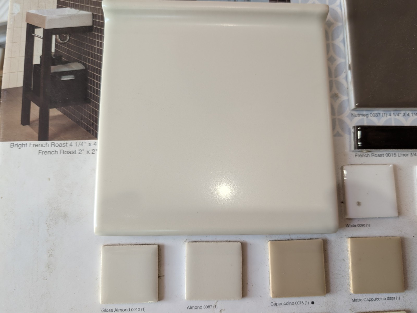 1 pc American Olean Ceramic Tile Round Top Cove Base 6″ S3619T Matte Almond #87
