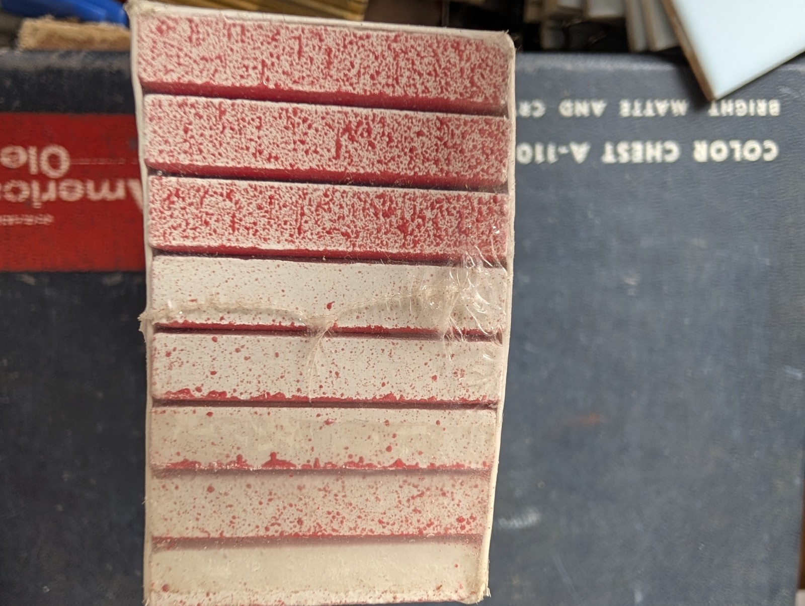 Vintage American Olean #101 Cherry Red 1-3/8″ ceramic tile Dot pack of 40 pieces